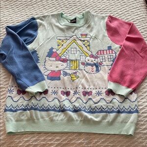 Hello Kitty Winter/Christmas Color Block sweater